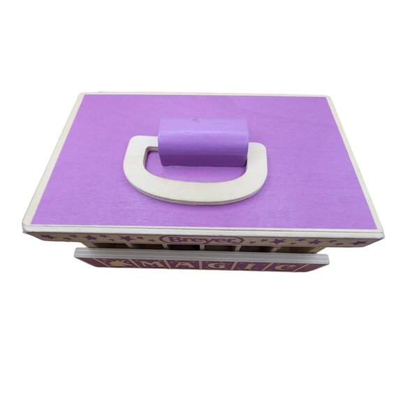 Breyer Magic Wooden Horse Carrier and 2 Unicorns Purple Pink Jj3642 - Picture 5 of 7